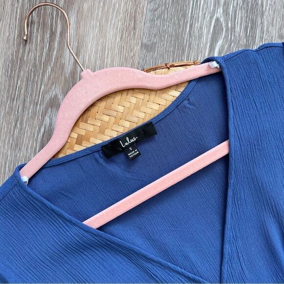 Lulus heart of marigold denim blue wrap maxi dress - Picture 4 of 9